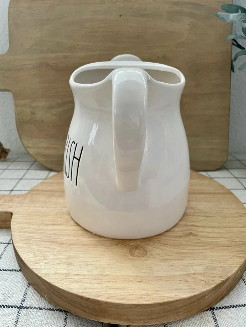 SALE! NWOT RAE DUNN Water Ceramic Watering Can - NOURISH (~ 6.5” H x ~5.75” d) - Picture 2 of 5